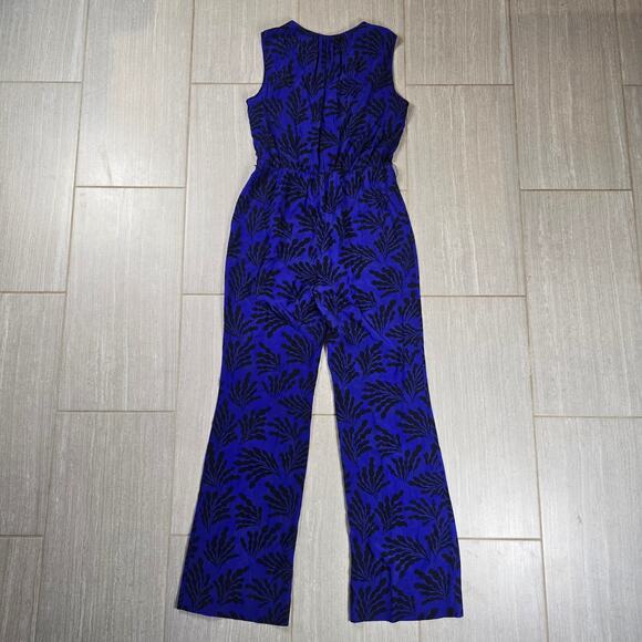 Diane von Furstenberg Royal Blue Printed Silk Sleeveless Jumpsuit $495 - Picture 11 of 11